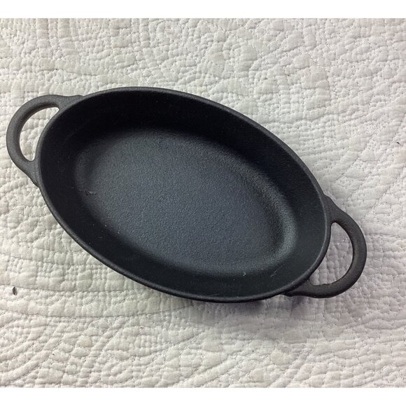 Pioneer Woman Cast Iron Oval Casserole Baking Dish With Handles *Black*6”x4”*NEW - Picture 3 of 6